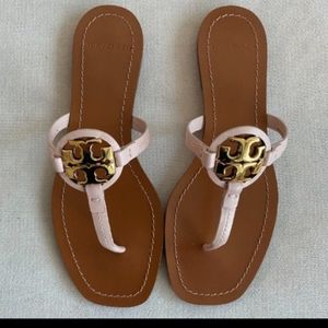 Tory Burch Mini Miller Thong Sandals Women's Seashell Pink Leather 7M